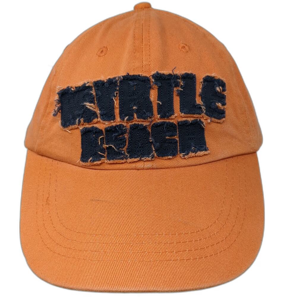 Strand Headwear Baseball Cap Orange Blue One Size Myrtle Beach Frayed Applique